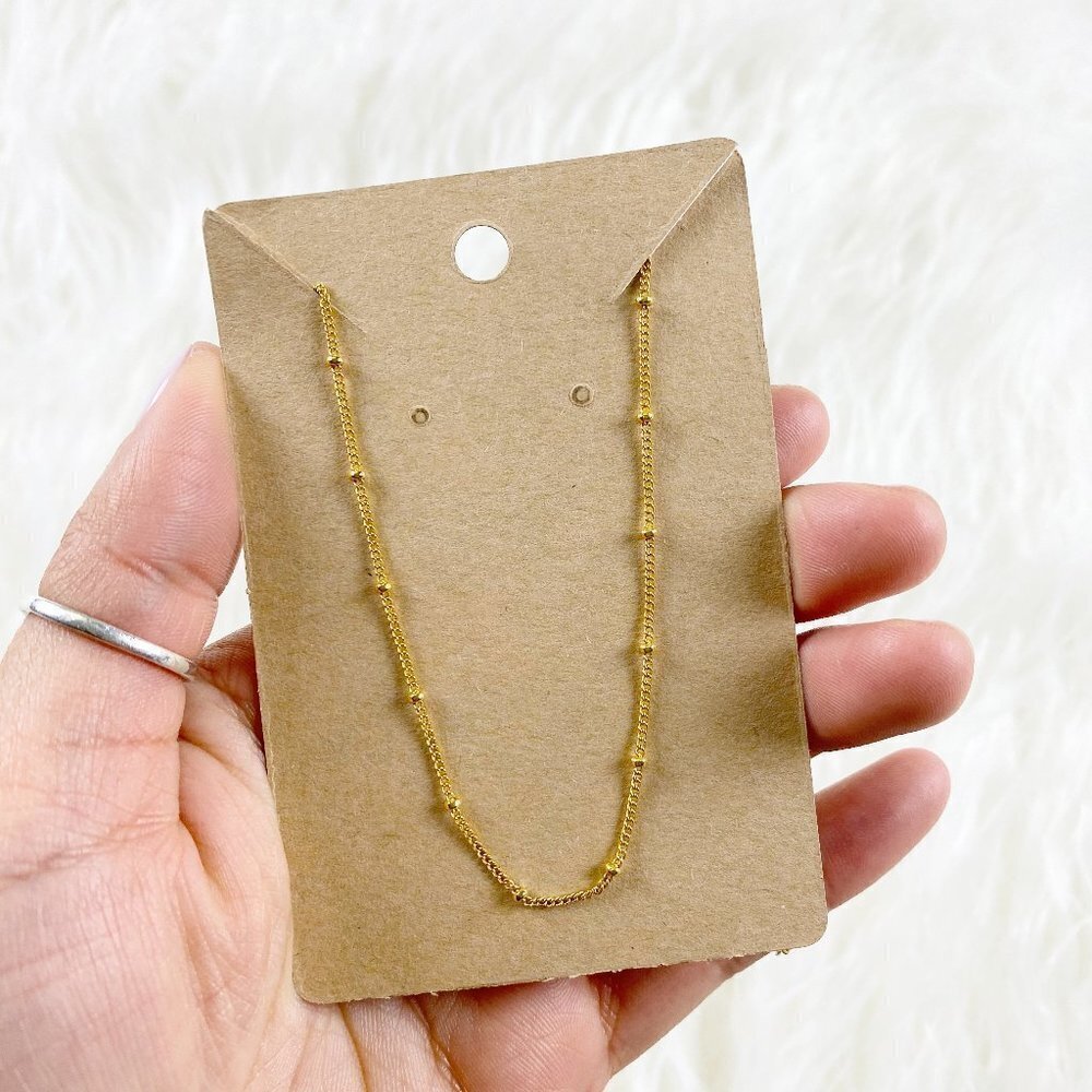 🌿 Dainty Beaded 16k Gold Plated Choker Necklace - Picture 2 of 5